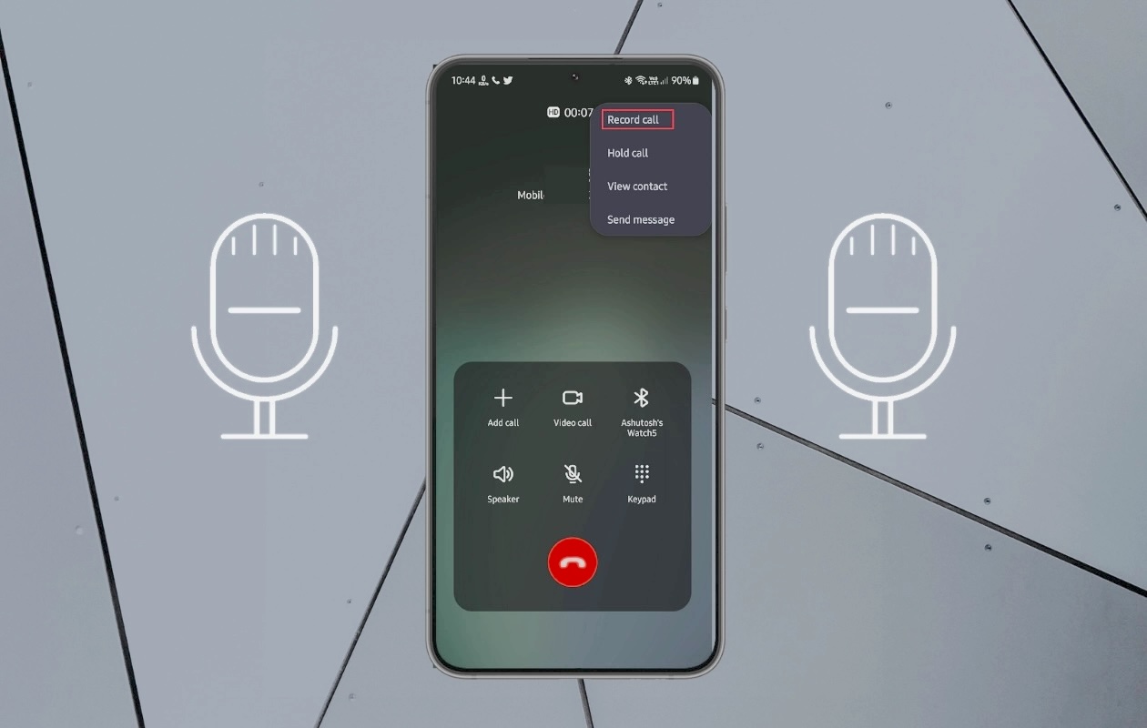 built‑in call recording interface on Android